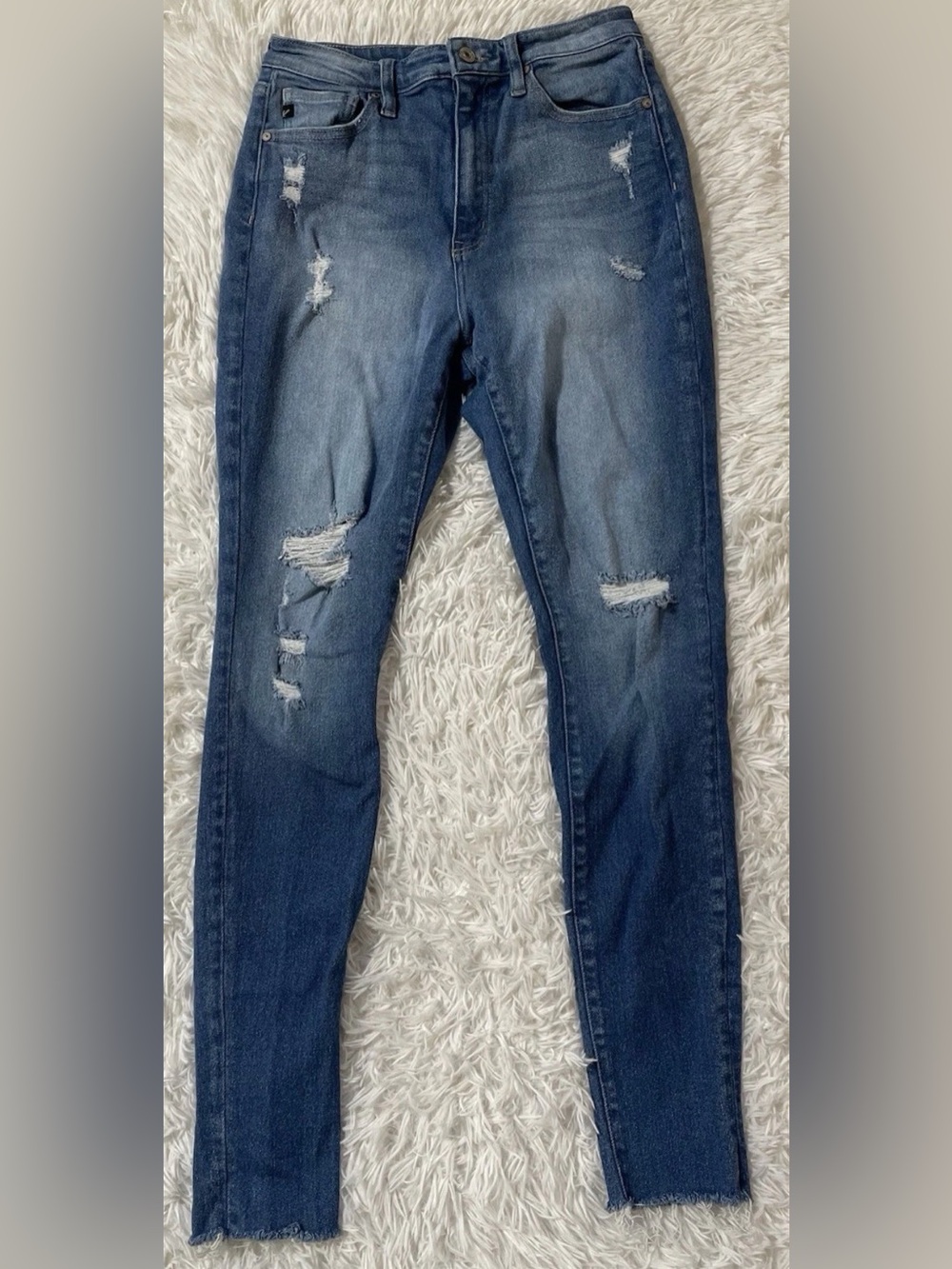Kancan Y2K Distressed Skinny Jeans Denim Maurices High Rise #144635 Raw Ankle 28